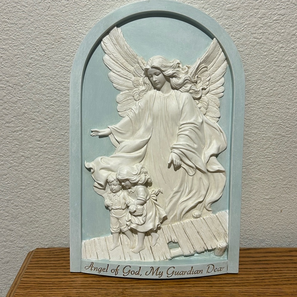 Beautiful Guardian Angel Wall Plaque